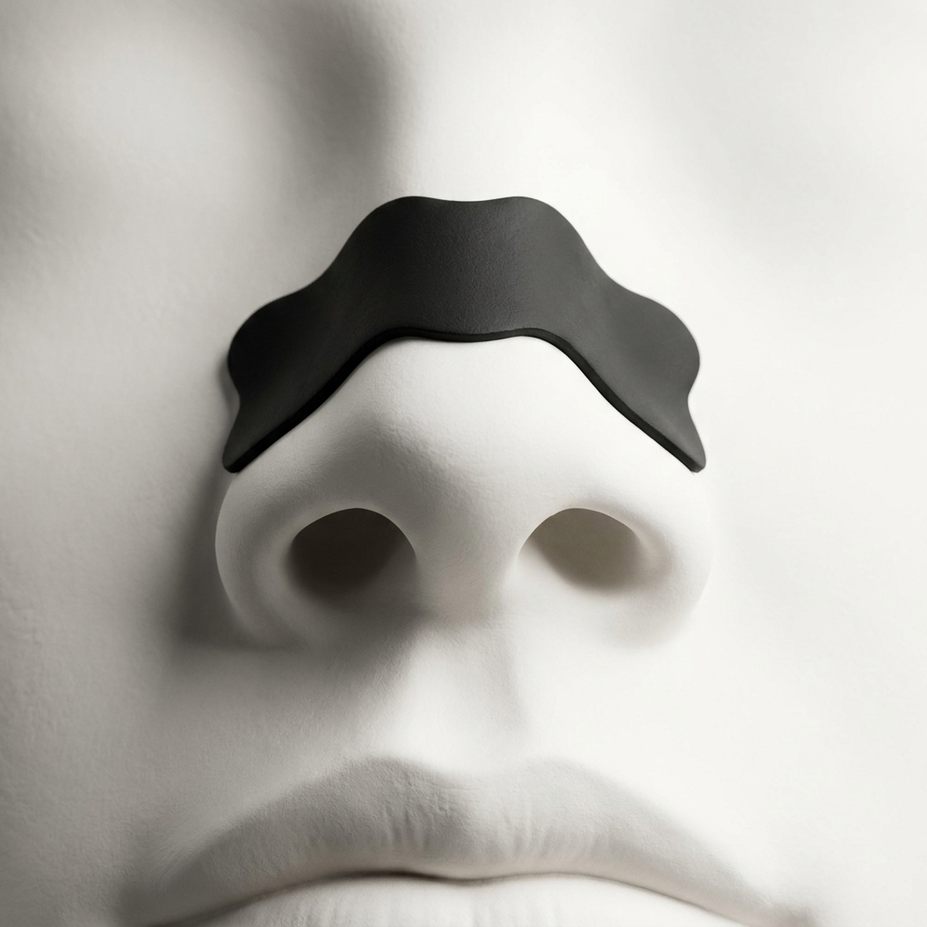Close-up of NOXFORM AIR nasal strip applied to nose
