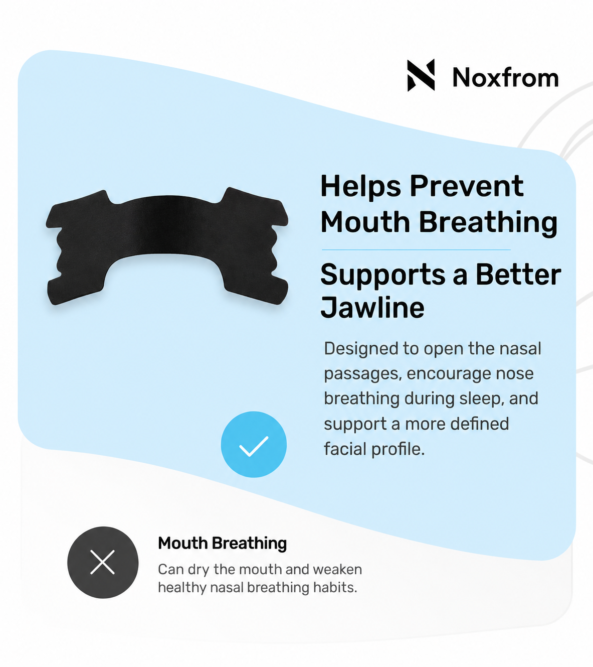 NOXFORM AIR nighttime nasal strips packaging, alternate view