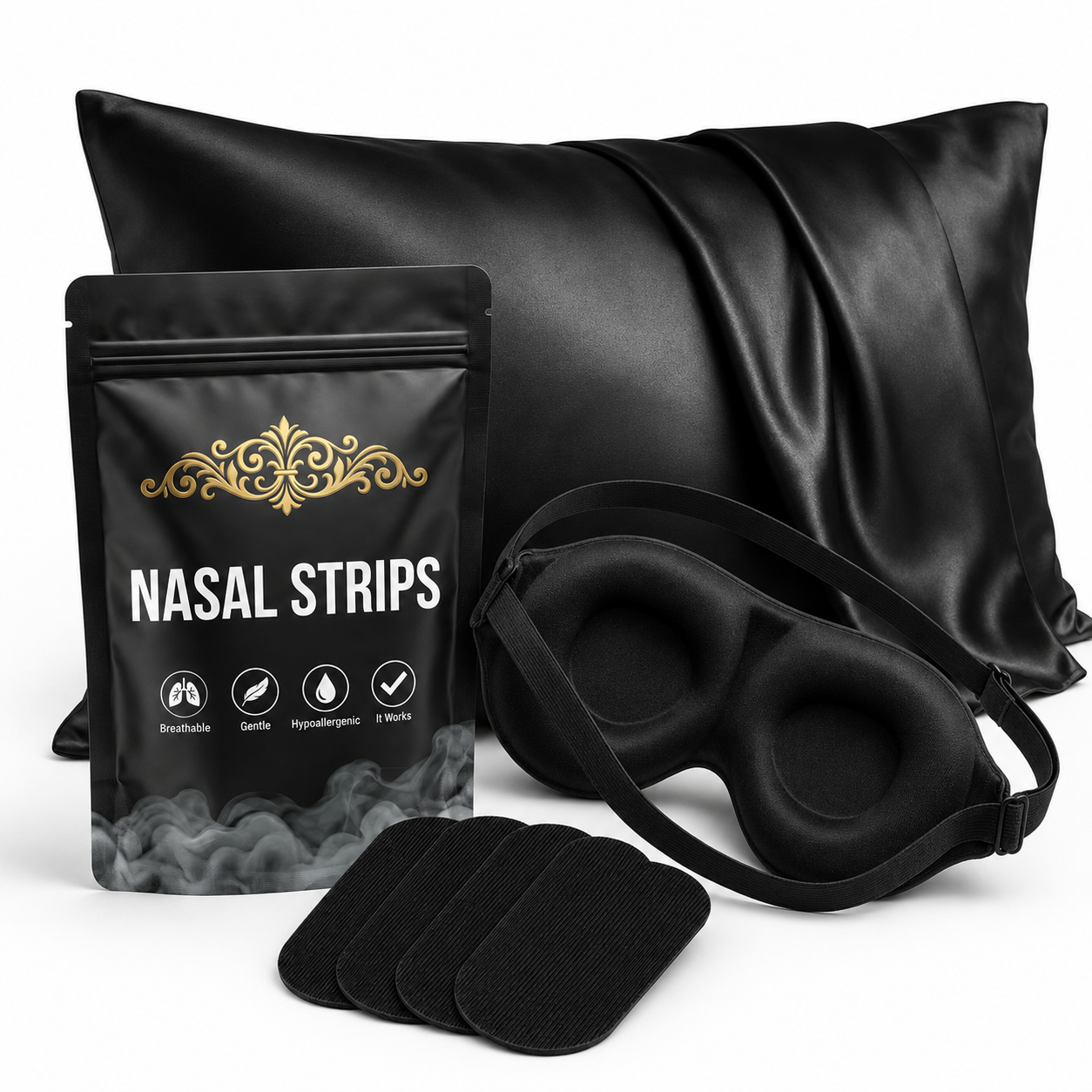 Essential Night System — pillowcase, nasal strips and sleep mask