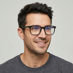 Man wearing NOXFORM SHIELD evening glasses, front view